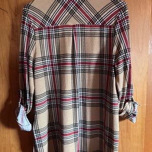 Robert Louis plaid button down shirt.